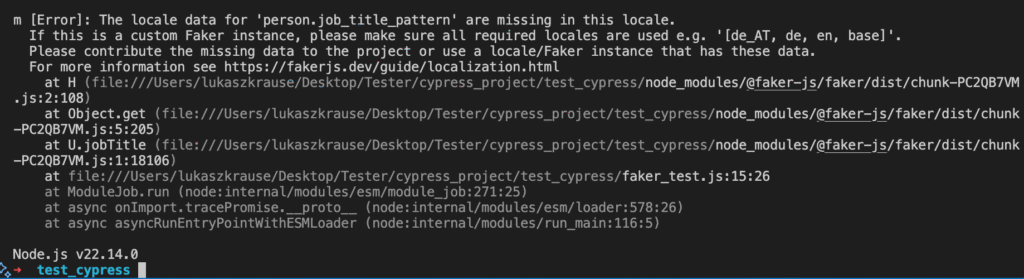 Example of error regarding method that is not supported in the Polish locale
